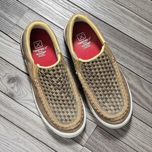 Twisted X Women's Slip-On Moc Shoes Leather Woven BLEND85 Size 4M 8.5 US